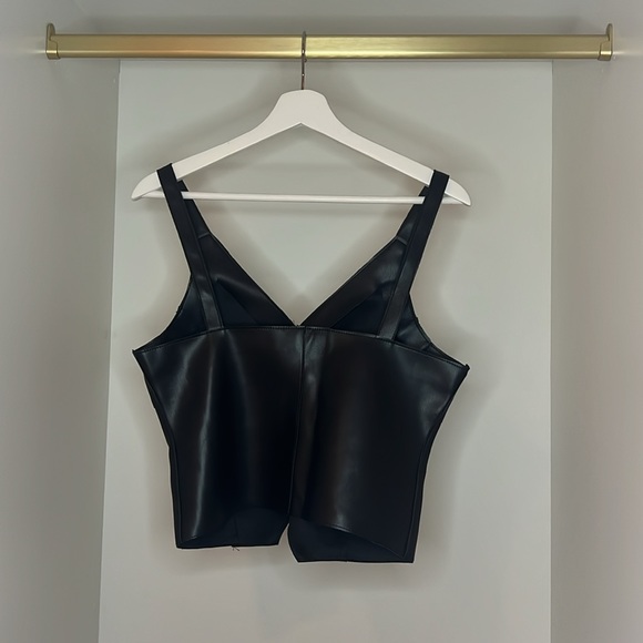 Pretty faux leather button up vest - Picture 2 of 3